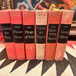 Winston S. Churchill Book Set - Red and Black First editions